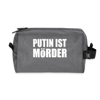 Putin is murderous - Recycled Toiletry Zip Bag - anthracite - Front