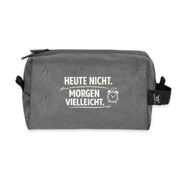 Heute nicht Morgen vielleicht  - Recycelte Kulturtasche - Anthrazit - Vorne