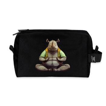 Yoga Rhinos - Recycled Toiletry Zip Bag - black - Front