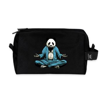 Pandas Yoga - Recycelte Kulturtasche - Schwarz - Vorne