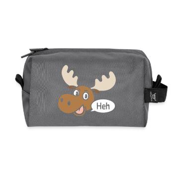 Amused Moose - Recycled Toiletry Zip Bag - anthracite - Front