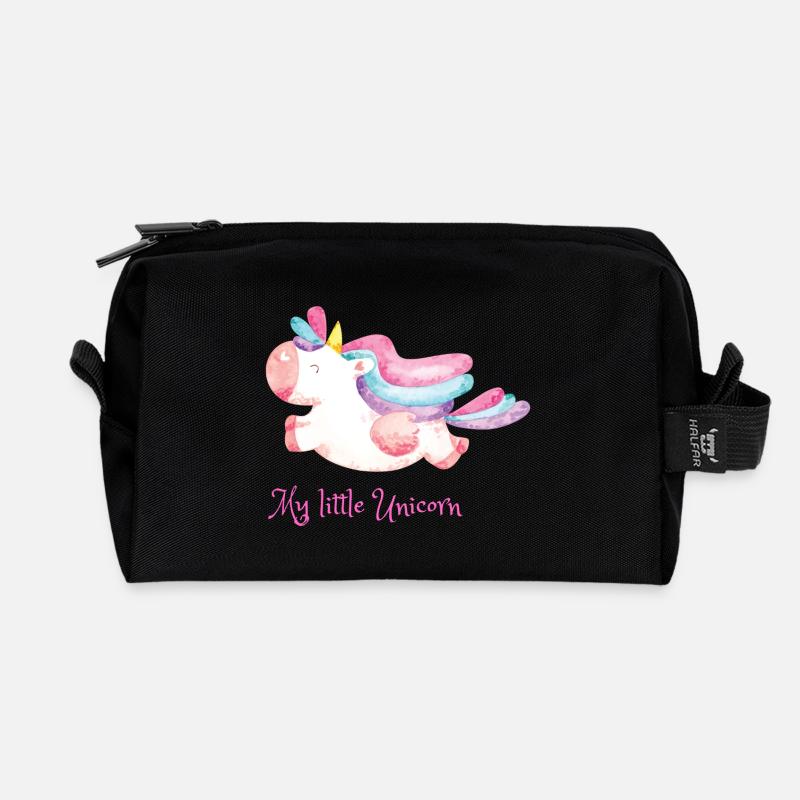 Mein kleines Einhorn Regenbogen - Recycelte Kulturtasche - Schwarz