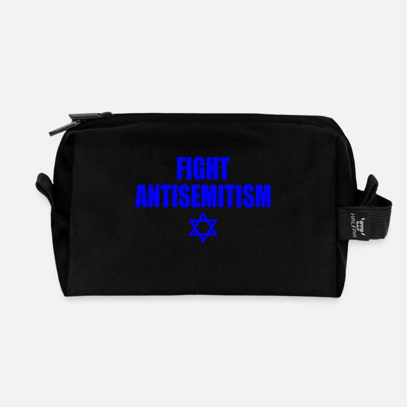 fight antisemitism - Recycelte Kulturtasche - Schwarz
