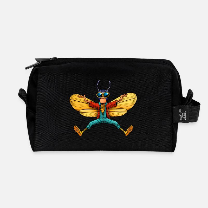 Fliege Yoga - Recycelte Kulturtasche - Schwarz