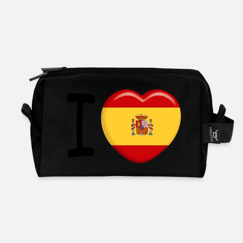 I love Espana - Recycled Toiletry Zip Bag - black