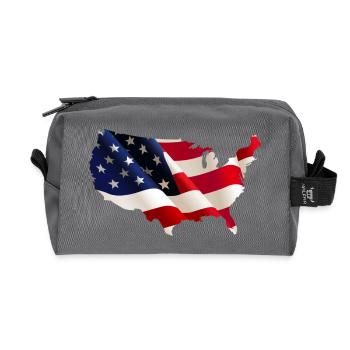 États-Unis - Trousse de toilette en tissu recyclé - anthracite - Devant