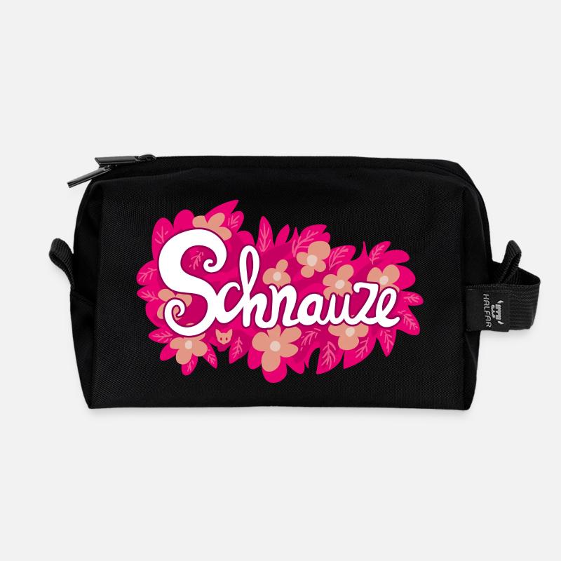 Schnauze – Spruch Shirt Geschenkidee für Impulsive - Recycelte Kulturtasche - Schwarz