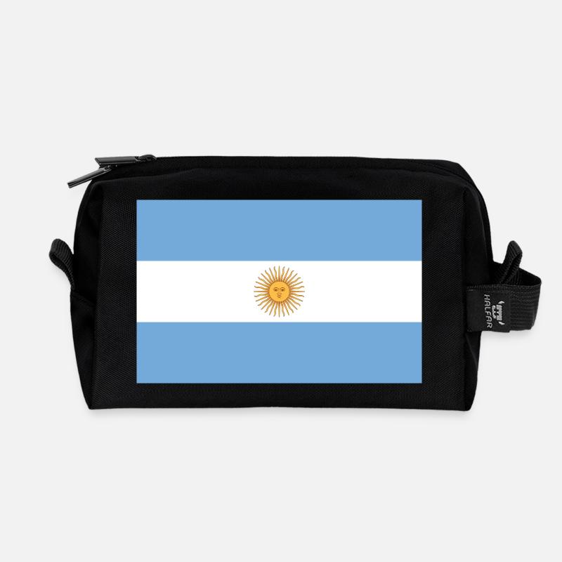 Argentinean flag - Recycled Toiletry Zip Bag - black