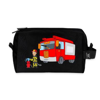 Feuerwehrmann Feuerwehrtruck Feuer Brand Löschen - Recycelte Kulturtasche - Schwarz - Vorne