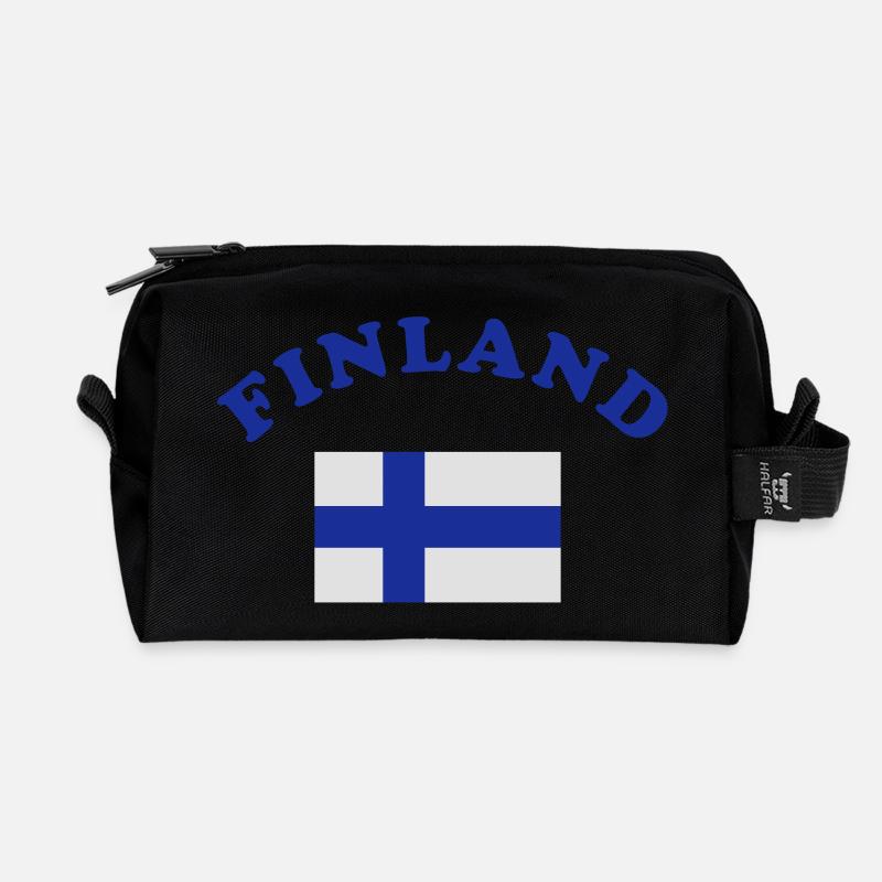 Finnische Flagge - Recycelte Kulturtasche - Schwarz