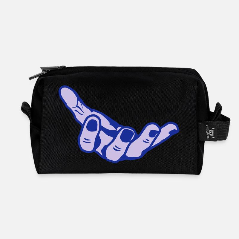 hand open hand open offene mano - Recycled Toiletry Zip Bag - black