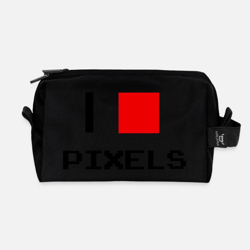 pixel - Recycelte Kulturtasche - Schwarz