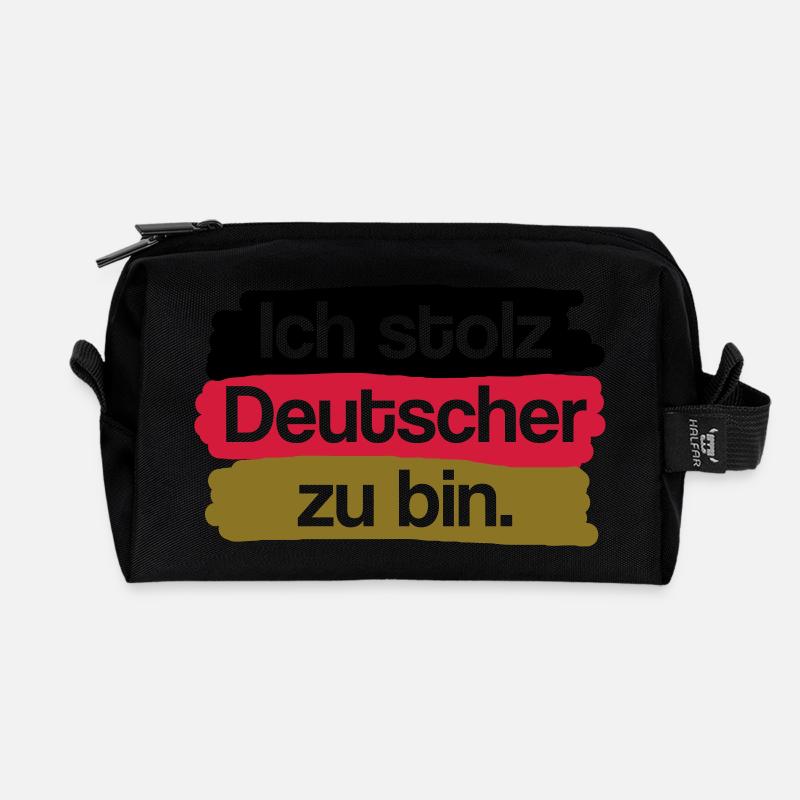 Ich stolz Deutscher zu bin. - Recycelte Kulturtasche - Schwarz