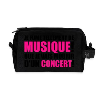 je fume tellement de musique! - Recycled Toiletry Zip Bag - black - Front