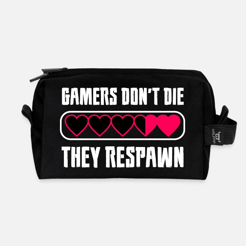 Gamers Dont Die They Respawn Spruch - Recycelte Kulturtasche - Schwarz