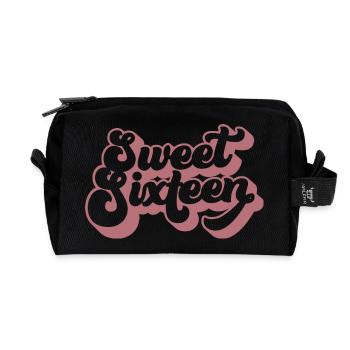 Sweet Sixteen Mignon cadeau de 16 ans - Trousse de toilette en tissu recyclé - noir - Devant