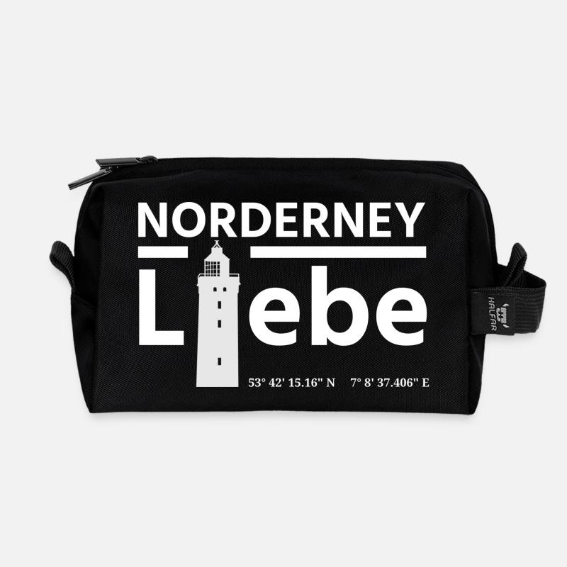 Norderney Liebe - Recycelte Kulturtasche - Schwarz