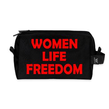 Women life freedom - Recycled Toiletry Zip Bag - black - Front