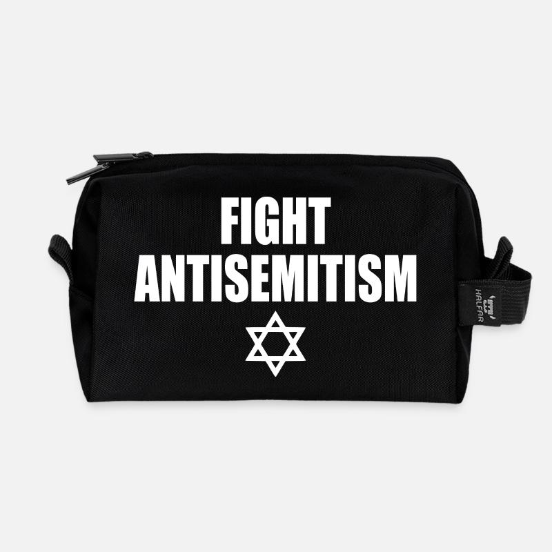fight antisemitism - Recycelte Kulturtasche - Schwarz