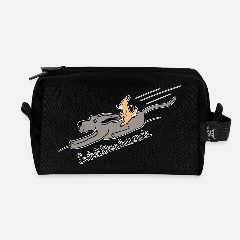 Schlittenhunde Schlittenhunderennen ohne Schlitten - Recycelte Kulturtasche - Schwarz