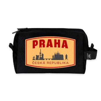 Praha Skyline & ČR Emblem - Recycelte Kulturtasche - Schwarz - Vorne