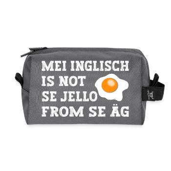 Mei Inglisch is not se Jello fron se Äg - Recycelte Kulturtasche - Anthrazit - Vorne