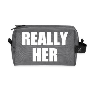 really her - Recycled Toiletry Zip Bag - anthracite - Front