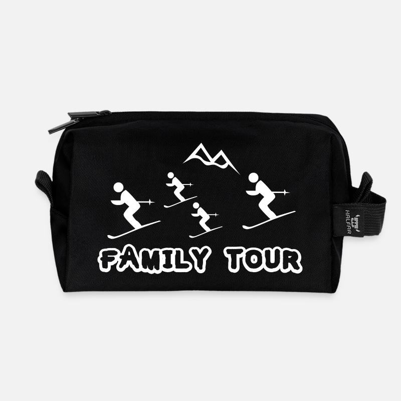 Family Tour - Recycelte Kulturtasche - Schwarz