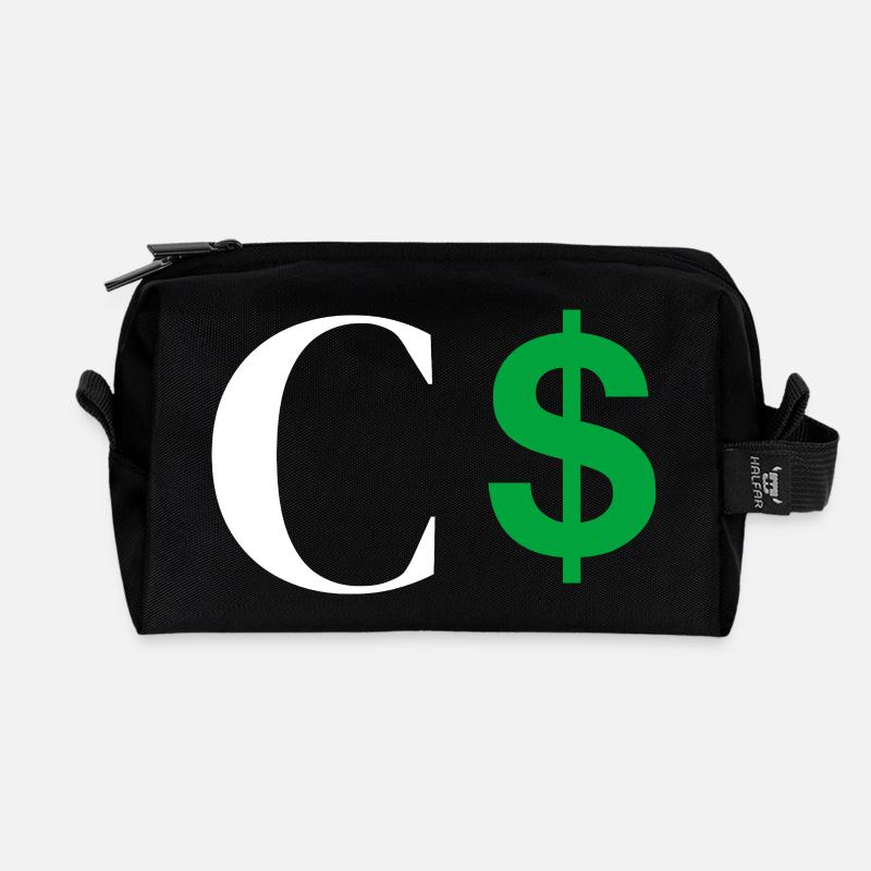 Buchstabe c Dollar - Recycelte Kulturtasche - Schwarz