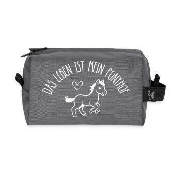Life is my pony farm - Recycled Toiletry Zip Bag - anthracite - Front