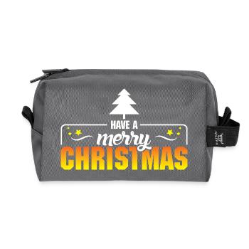 Noël 4 - Trousse de toilette en tissu recyclé - anthracite - Devant