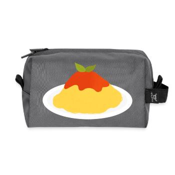 spaghetti with tomato sauce - Recycled Toiletry Zip Bag - anthracite - Front