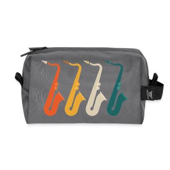 Sax saxophone saxophone - Trousse de toilette en tissu recyclé - anthracite - Devant