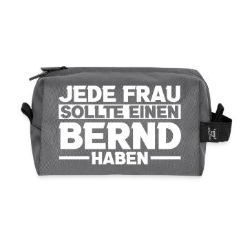 Bernd - Trousse de toilette en tissu recyclé - anthracite - Devant