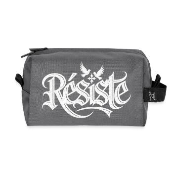 Design Graphique avec Doves et Symbole de Paix - Trousse de toilette en tissu recyclé - anthracite - Devant