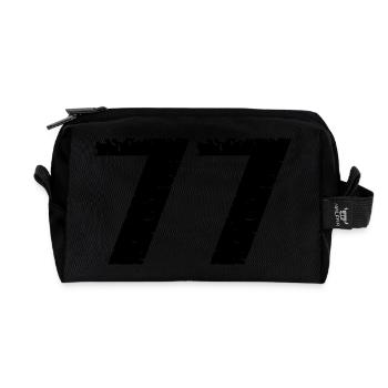 77 Zahl Trikot - Recycelte Kulturtasche - Schwarz - Vorne