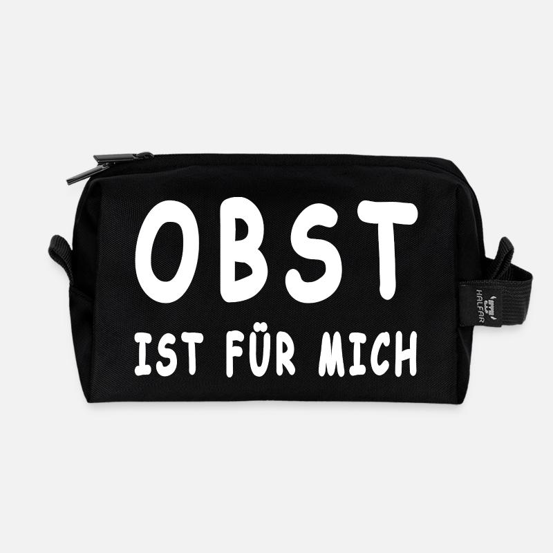 Obst - Recycelte Kulturtasche - Schwarz