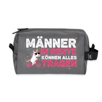 Rentner Einhorn Lustiger Spruch Rente Ruhestand - Recycelte Kulturtasche - Anthrazit - Vorne