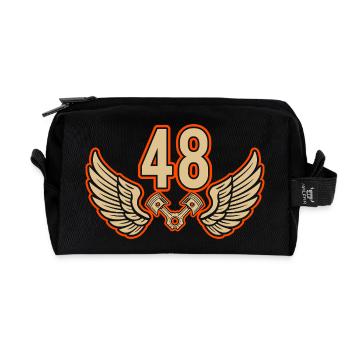 Numéro de course 48 – Passion du sport automobile - Trousse de toilette en tissu recyclé - noir - Devant