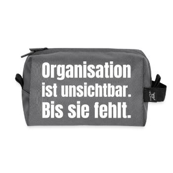 Organisation sichtbar, bis sie fällt - Recycelte Kulturtasche - Anthrazit - Vorne