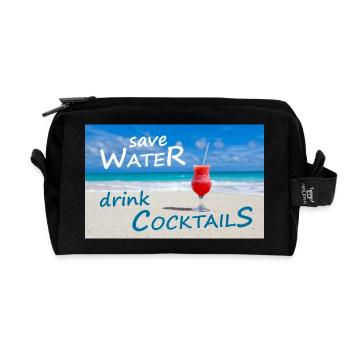 Cocktails - Recycled Toiletry Zip Bag - black - Front