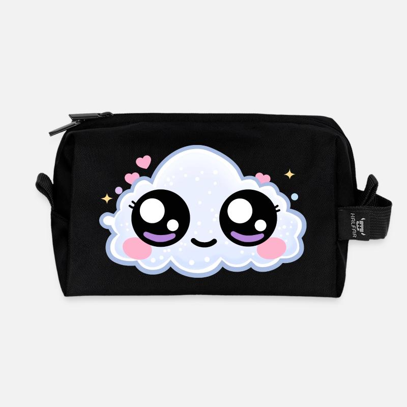 Cloud Eyes Kawaii – Soft Dreamy Eyes - Recycled Toiletry Zip Bag - black