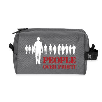People Over Profit - Recycled Toiletry Zip Bag - anthracite - Front