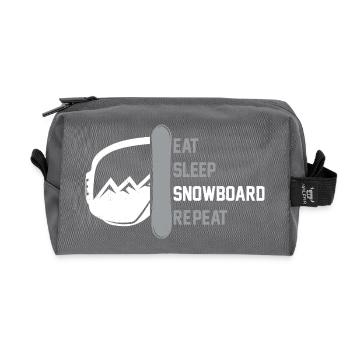 Snowboarden Snowboarder Iss, schlaf Snowboard - Recycelte Kulturtasche - Anthrazit - Vorne