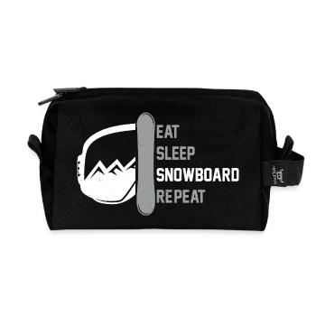 Snowboarden Snowboarder Iss, schlaf Snowboard - Recycelte Kulturtasche - Schwarz - Vorne