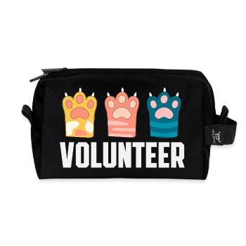 Volunteer Animal Rescue Shelter Cats - Recycled Toiletry Zip Bag - black - Front