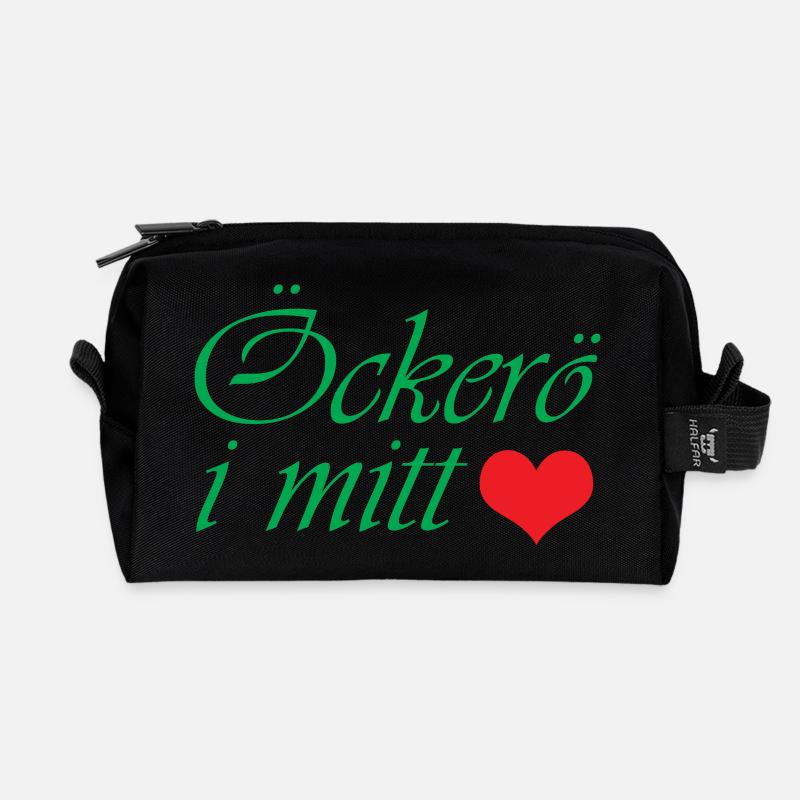Öckerö in my heart - Recycled Toiletry Zip Bag - black