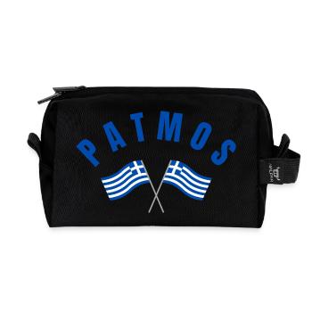 Patmos-kreuzende griechische Flaggen - Recycelte Kulturtasche - Schwarz - Vorne