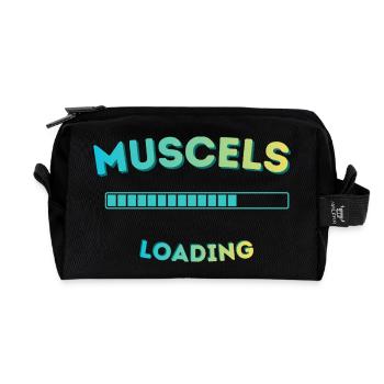Graphique de barres de charge musculaire - Trousse de toilette en tissu recyclé - noir - Devant
