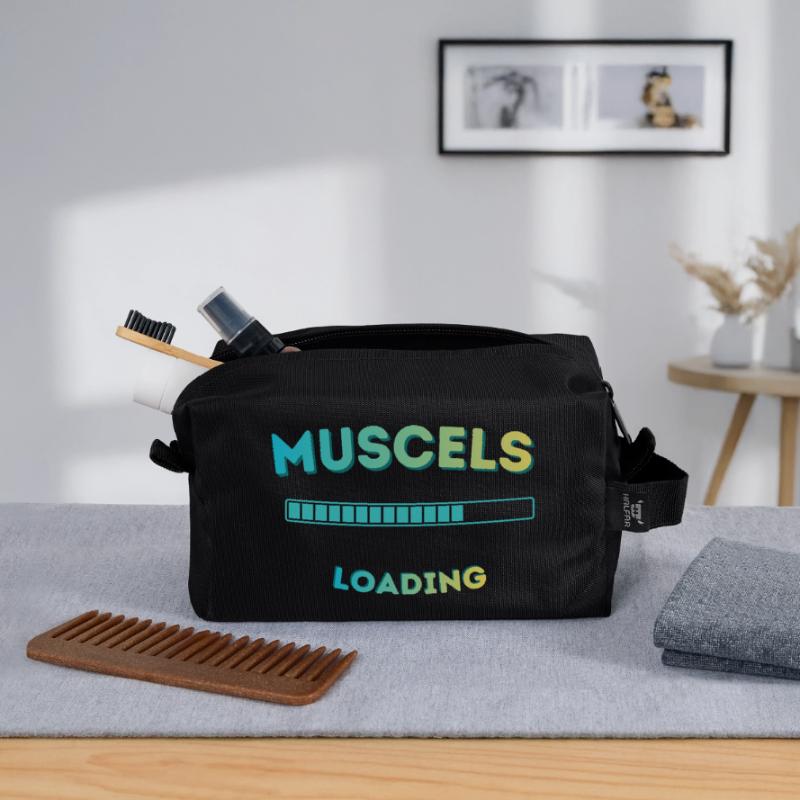 Muscle Loading Bar Graph Recycled Toiletry Zip Bag